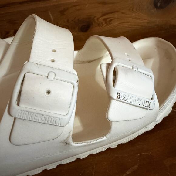 Birkenstock Women Arizona Essentials EVA Sandal White Rubber Size 39 US 8 - Picture 4 of 8